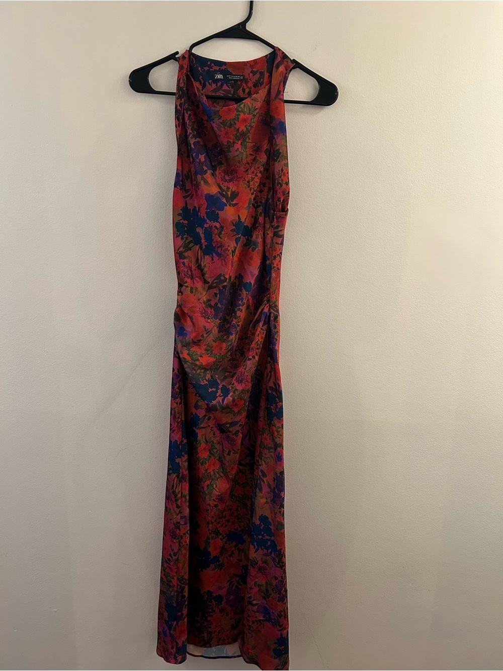 Zara Red and Blue Floral Maxi Dress